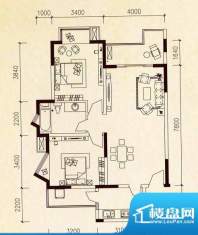 富景海派公馆A户型 面积:101.25m平米