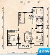 紫澜香郡B户型三室两面积:119.18m平米