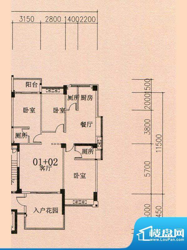 天华美地18#2-14层0面积:140.15m平米