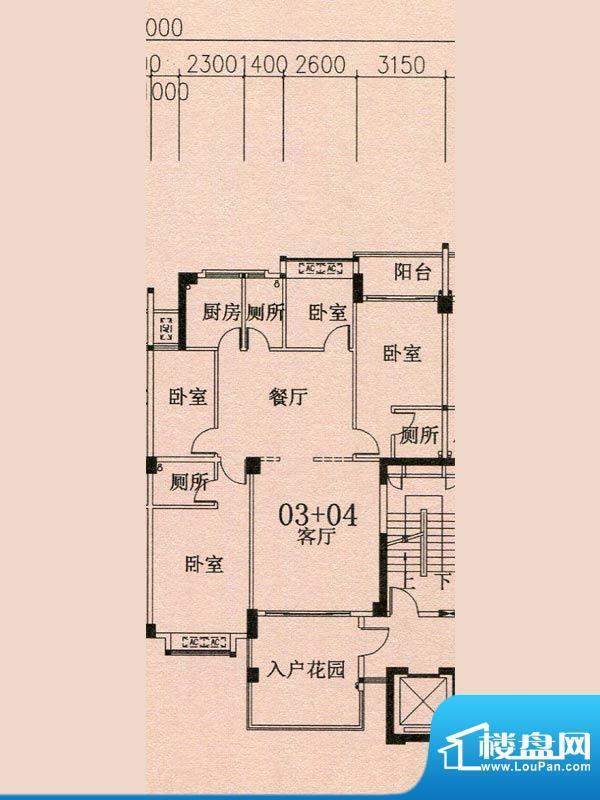 天华美地18#2-14层0面积:142.58m平米