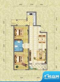 紫金嘉府B2户型两室面积:96.73m平米