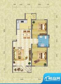 紫金嘉府C1户型两室面积:98.63m平米