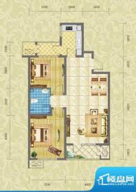 紫金嘉府C2户型两室面积:97.75m平米