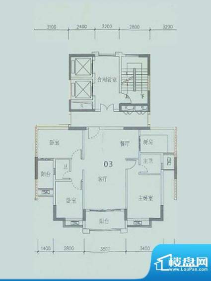 潮庭华府4幢标准层0面积:114.46m平米