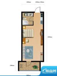 非常海B户型一室0厅面积:55.56m平米