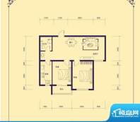 盛秦福第C户型 两室面积:84.50m平米