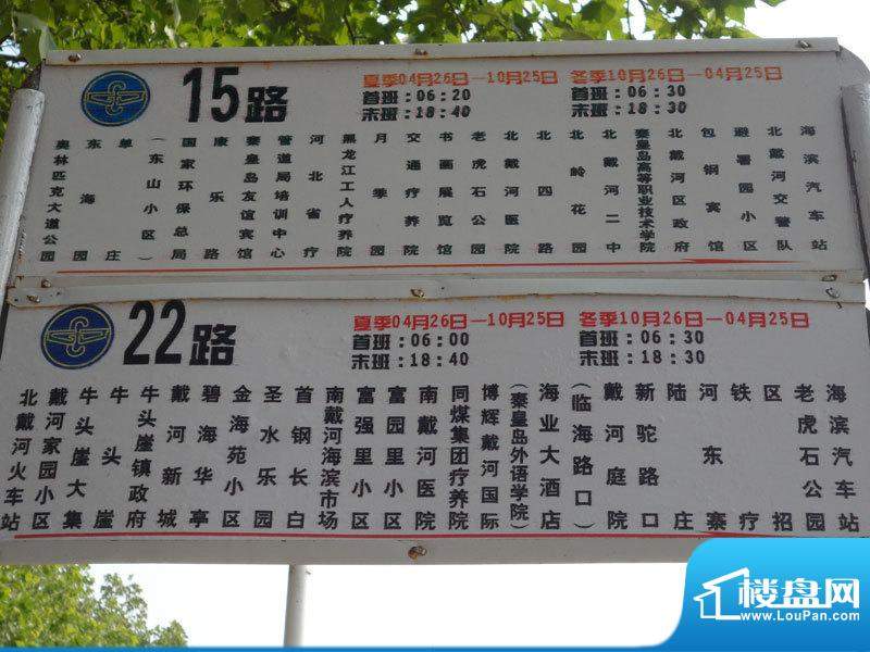戴河林语公交站牌201207