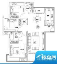 建滔裕花园C2户型 3面积:133.00平米