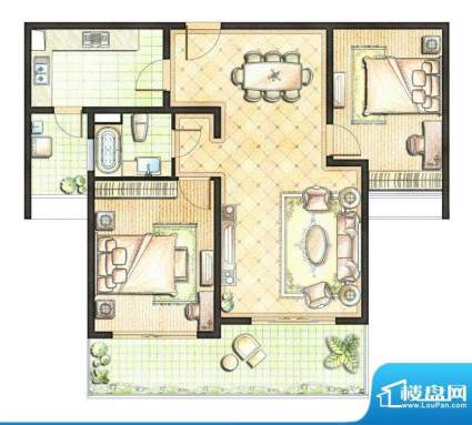 珠江御景8#楼A户型 面积:110.63平米