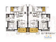海门东恒盛国际公馆面积:87.00平米