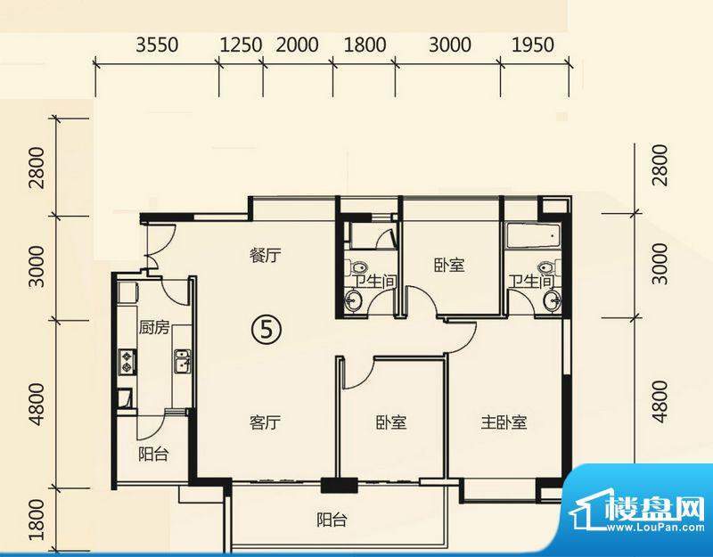 富力现代广场D2栋05面积:122.00平米