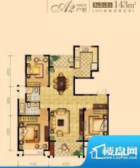 朝宗原筑A2户型 3室面积:143.00平米