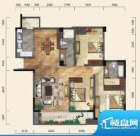 一方城C户型经典三房面积:143.45平米