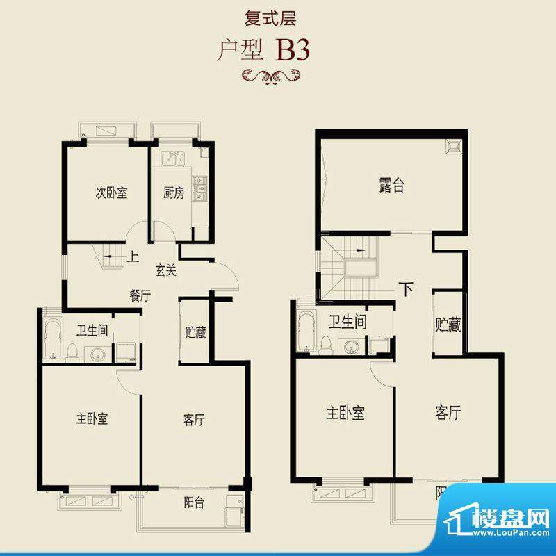 新澄富邸B3户型 3室面积:172.48平米