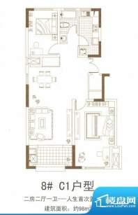 泰和江南8#C1户型 2面积:98.00平米