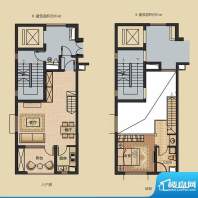 未来锦城M户型 1室2面积:93.00平米