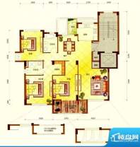 花园洋房A2户型 3室2厅2卫1厨 面积:126.50平米