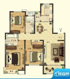 长江御园公寓G户型 面积:140.00平米