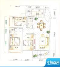 城市代号3/4号楼G户面积:108.57平米