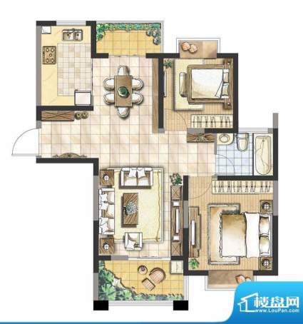 摩卡小镇一期3-4#、面积:88.00平米