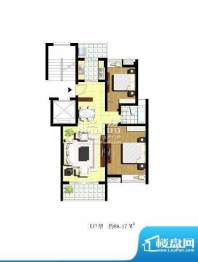望山公馆E户型 2室2面积:89.17平米