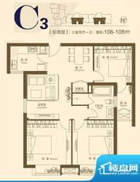 润华国际中心C3户型面积:106.00平米