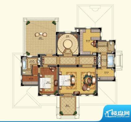 绿城昆山玫瑰园C户型面积:300.20平米