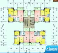 龙富花园4栋标准层平面积:0.00平米