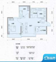 爱琴海8栋02户型 2室面积:57.10平米