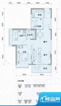 爱琴海8栋03户型 2室面积:76.56平米