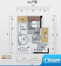 灿邦国际广场1号楼H面积:47.20平米