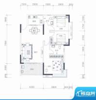 一城峯景B栋01户型 面积:107.21平米