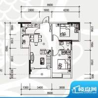 天喜东方户型图 2室面积:73.79平米