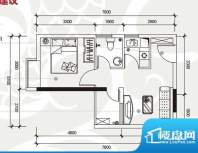 天喜东方户型图 1室面积:37.14平米