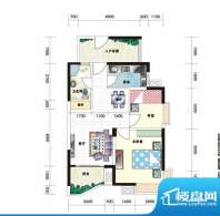 蓝湾星宸花园B3户型面积:75.40平米