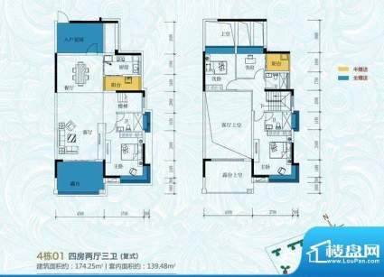 4栋01户型图面积:174.25平米