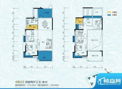 4栋02户型图面积:174.25平米