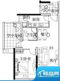 凯南莱弗城5栋F3户型面积:71.17平米