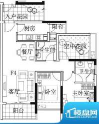 凯南莱弗城5栋F4户型面积:86.81平米