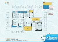 1栋03户型图面积:123.27平米