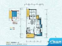 2栋01户型图面积:83.17平米