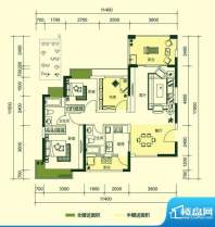 中央公园G户型 3室2面积:90.42平米