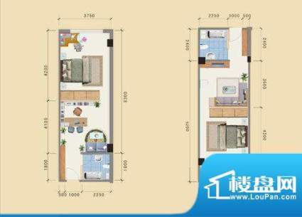 友谊大厦商务户型 1面积:49.00m平米