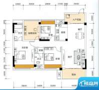 金地华府1#C户型 3室面积:110.00m平米