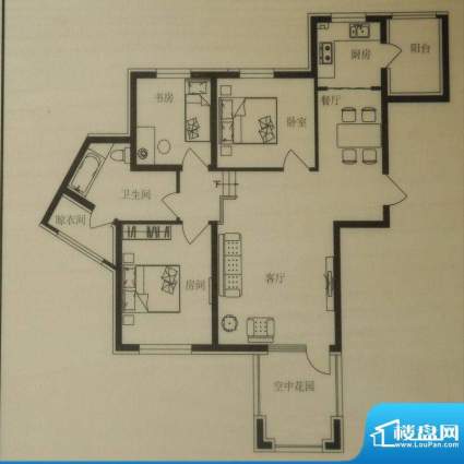 时尚印象A2户型 3室面积:92.00m平米