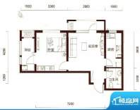 宏泰·龙邸A1户型-3面积:55.00m平米
