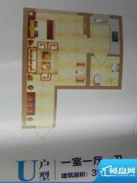 中环首府U户型 1室1面积:39.06m平米