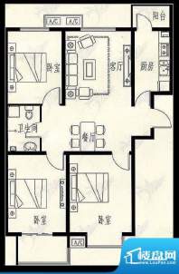 呈祥紫园户型图 3室面积:97.50m平米