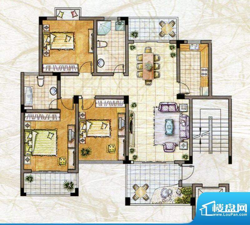 泰和天成多层户型 3面积:123.00m平米