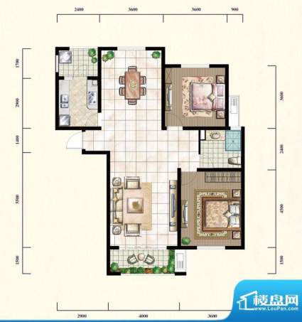 御景园澜山公馆E3户面积:108.73m平米